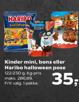 Kvickly Kinder mini, bons eller haribo halloween pose tilbud