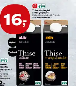 Kvickly Thise økologisk aktiv yoghurt tilbud