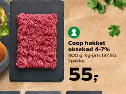 Kvickly Coop hakket oksekød 4-7% tilbud