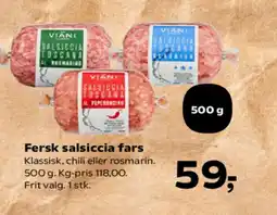 Kvickly Fersk salsiccia fars tilbud