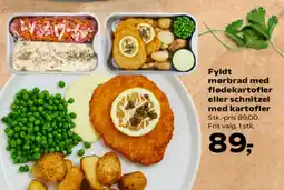 Kvickly Fyldt mørbrad med flødekartofler eller schnitzel med kartofler tilbud