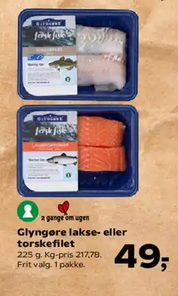 Kvickly Glyngøre lakse- eller torskefilet tilbud