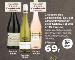 Kvickly Chateau des Coccinelles, Laugel Gewurztraminer eller Coteaux d'Aix en Provence tilbud