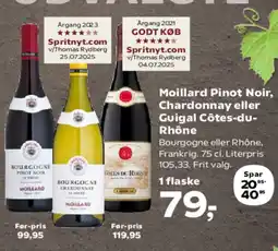 Kvickly Moillard Pinot Noir, Chardonnay eller Guigal Côtes-du- Rhône tilbud