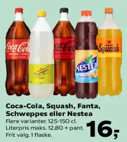 Kvickly Coca-Cola, Squash, Fanta, Schweppes eller Nestea tilbud