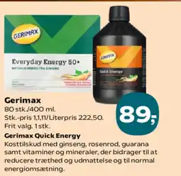 Kvickly Gerimax , Gerimax Quick Energy tilbud