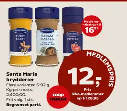 Kvickly Santa Maria krydderier tilbud