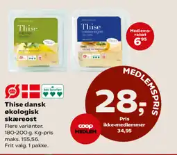 Kvickly Thise dansk økologisk skæreost tilbud