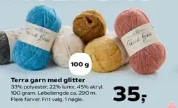 Kvickly Terra garn med glitter tilbud