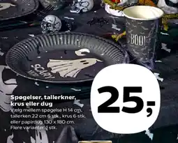 Kvickly Spøgelser, tallerkner, krus eller dug tilbud