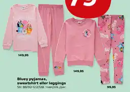 Kvickly Bluey pyjamas, sweatshirt eller leggings tilbud