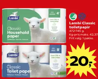 Kvickly Lambi Classic toiletpapir tilbud