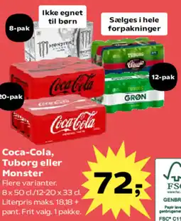 Kvickly Coca-Cola, Tuborg eller Monster tilbud