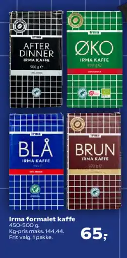 Kvickly Irma formalet kaffe tilbud