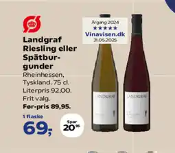 Kvickly Landgraf Riesling eller Spätbur gunder tilbud