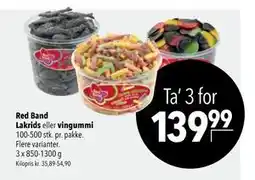Citti Red Band Lakrids eller vingummi, DKK 139.99 tilbud