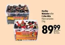 Citti Haribo Matador eller I Like Mix, DKK 89.99 tilbud