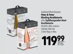 Citti Peter & Peter Riesling Kvalitetsvin eller Spätburgunder Rosé Kvalitetsvin, DKK 119.99 tilbud