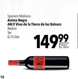 Citti Anima Negra AN/2 Vino de la Tierra de les Balears, DKK 149.99 tilbud