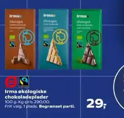 SuperBrugsen Irma økologiske chokoladeplader tilbud