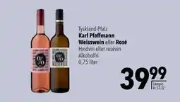 Citti Karl Pfaffmann Weisswein eller. Rosé, DKK 39.99 tilbud