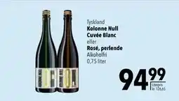 Citti Kolonne Null Cuvée Blanc eller Rosé, perlende, DKK 94.99 tilbud