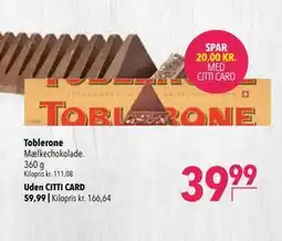 Citti Toblerone, DKK 59.99, Medlemspris tilbud
