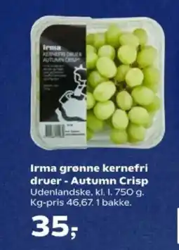 SuperBrugsen Irma grønne kernefri druer - Autumn Crisp tilbud