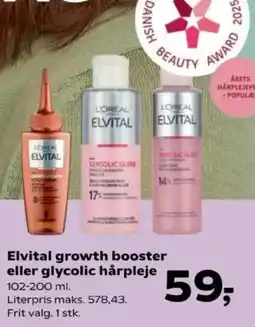 SuperBrugsen Elvital growth booster eller glycolic hårpleje tilbud