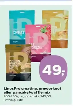 SuperBrugsen LinusPro creatine, preworkout eller pancake/waffle mix tilbud