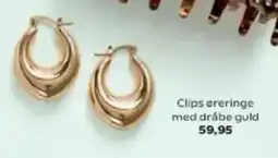 SuperBrugsen Clips øreringe med dråbe guld tilbud