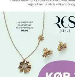 SuperBrugsen Halskæde sæt m/øreringe marguerit guld tilbud