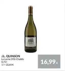 Nielsen's Discount J.L. QUINSON La Larme D'Or Chablis tilbud