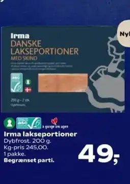 Kvickly Irma lakseportioner tilbud