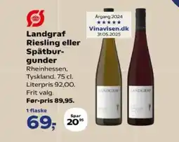 Kvickly Landgraf Riesling eller Spätburgunder tilbud
