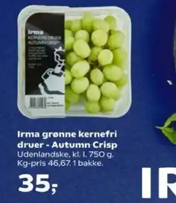 Kvickly Irma grønne kernefri druer - Autumn Crisp tilbud