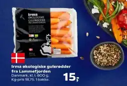 Kvickly Irma økologiske gulerødder fra Lammefjorden tilbud
