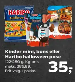 SuperBrugsen Kinder mini, bons eller Haribo halloween pose tilbud