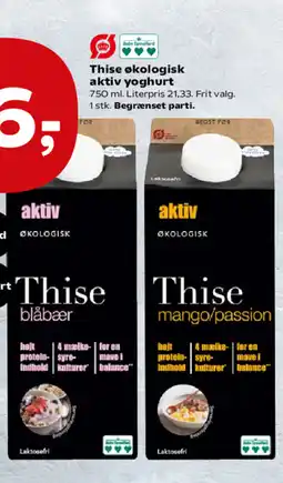 SuperBrugsen Thise økologisk aktiv yoghurt tilbud