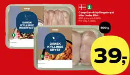 SuperBrugsen Coop dansk kyllingebryst eller inderfilet tilbud