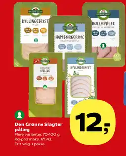 SuperBrugsen Den Grønne Slagter pålæg tilbud