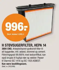 Stark H støvsugerfilter, hepa 14 tilbud