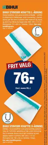 Stark BIHUI Støvdør kraftig u-åbning tilbud