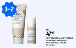 Matas Selvbruner ansigtscreme uden parfume eller selvbruner lotion... tilbud