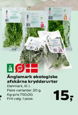 SuperBrugsen Änglamark økologiske afskårne krydderurter tilbud
