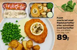 SuperBrugsen Fyldt mørbrad med flødekartofler eller schnitzel med kartofler tilbud