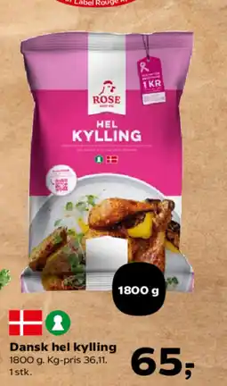 SuperBrugsen Dansk hel kylling tilbud