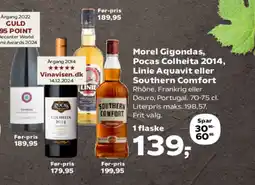 SuperBrugsen Morel Gigondas, Pocas Colheita 2014, Linie Aquavit eller Southern Comfort tilbud