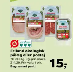 SuperBrugsen Friland økologisk pålæg eller postej tilbud