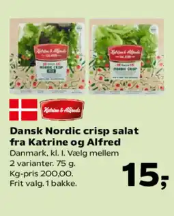 SuperBrugsen Dansk Nordic crisp salat fra Katrine og Alfred tilbud